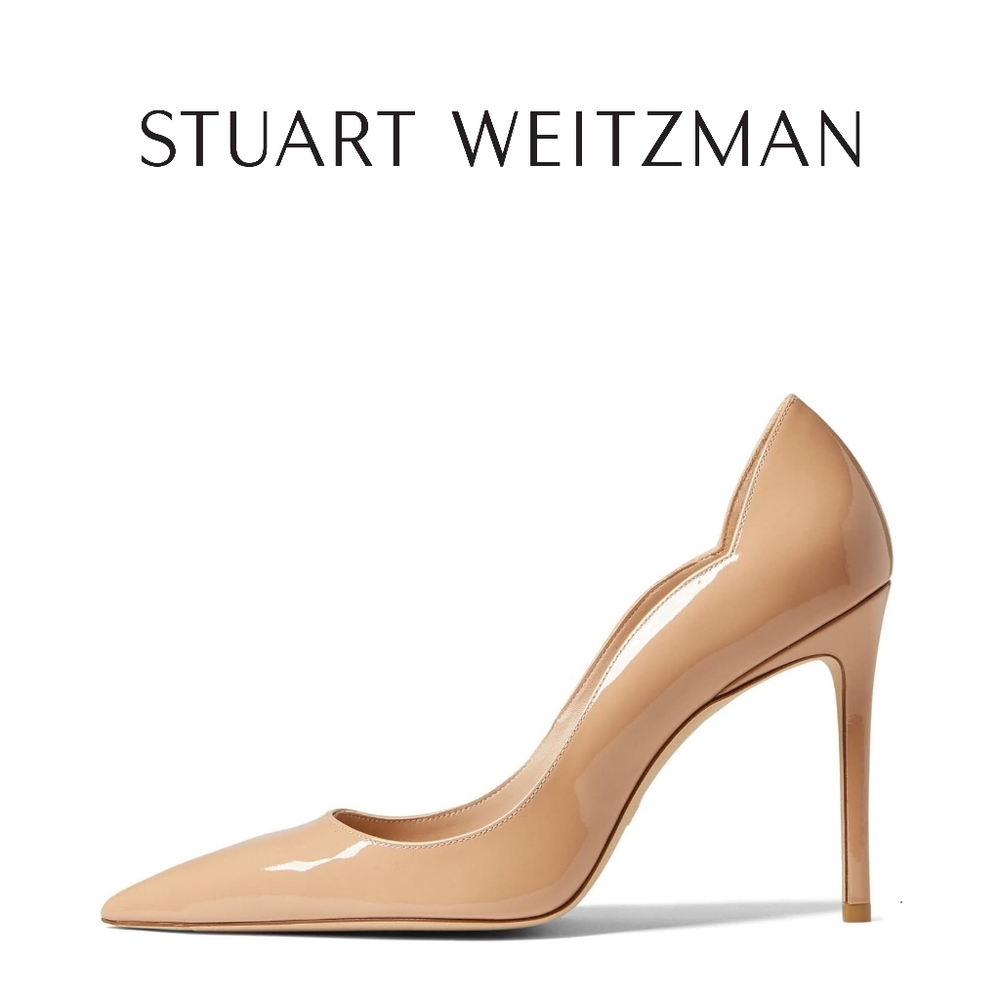Stuart Weitzman Womens Stuart 100 Scallop Pump Adobe Size 9.5 B Stiletto - Picture 3 of 6